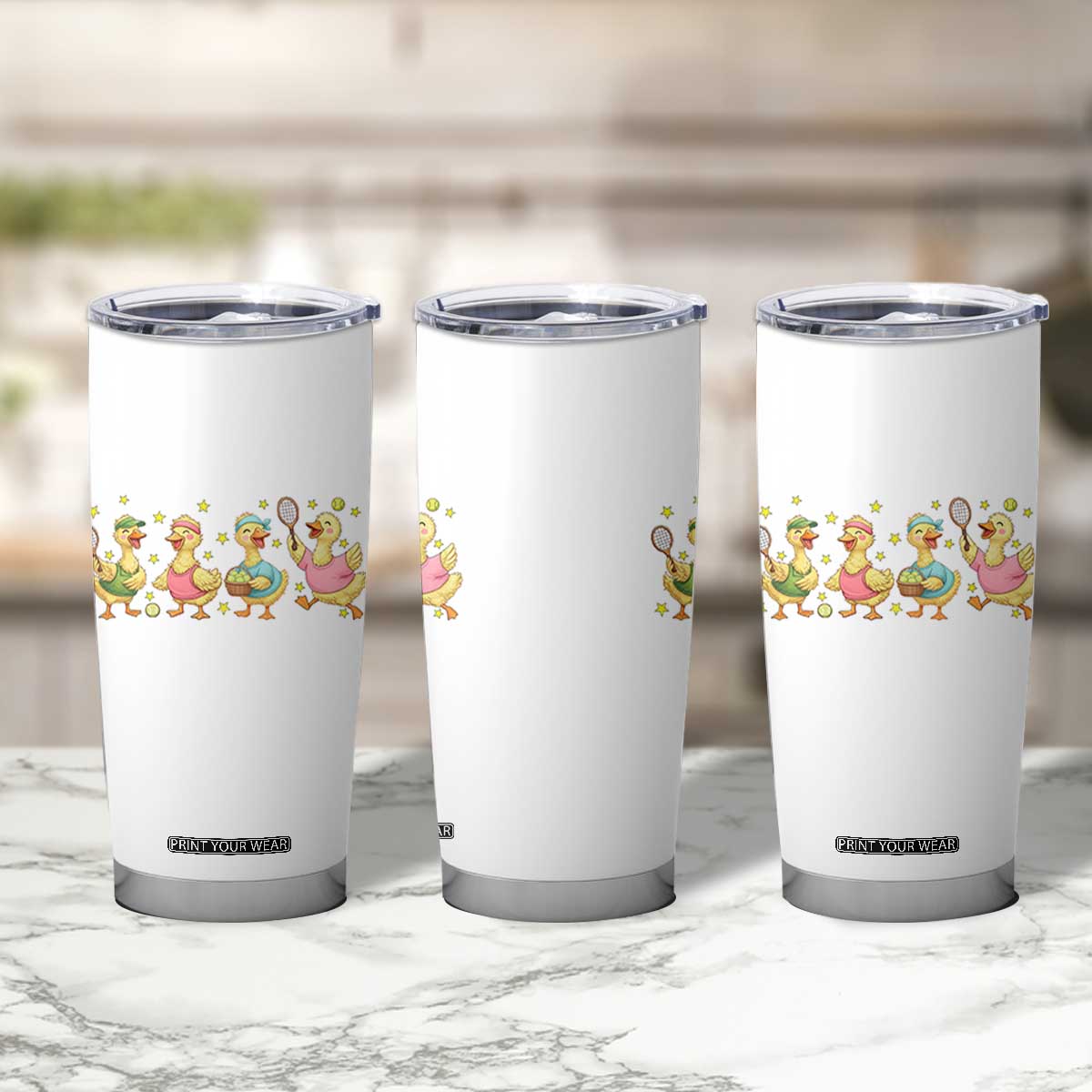 Funny Duck Playing Tennis Tumbler Cup Farm Animal Lover TS12 Print Your Wear