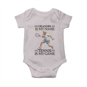Grandpa Is My Name Tennis Is My Game Baby Onesie Funny Tennis Quote TS12 Ice Gray Print Your Wear