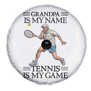 Grandpa Is My Name Tennis Is My Game Spare Tire Cover Funny Tennis Quote TS12 Print Your Wear
