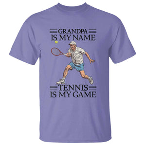 Grandpa Is My Name Tennis Is My Game T Shirt Funny Tennis Quote TS12 Violet Print Your Wear