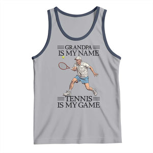 Grandpa Is My Name Tennis Is My Game Tank Top Funny Tennis Quote TS12 Athletic Heather Navy Print Your Wear