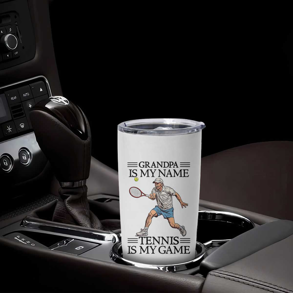 Grandpa Is My Name Tennis Is My Game Tumbler Cup Funny Tennis Quote TS12 Print Your Wear