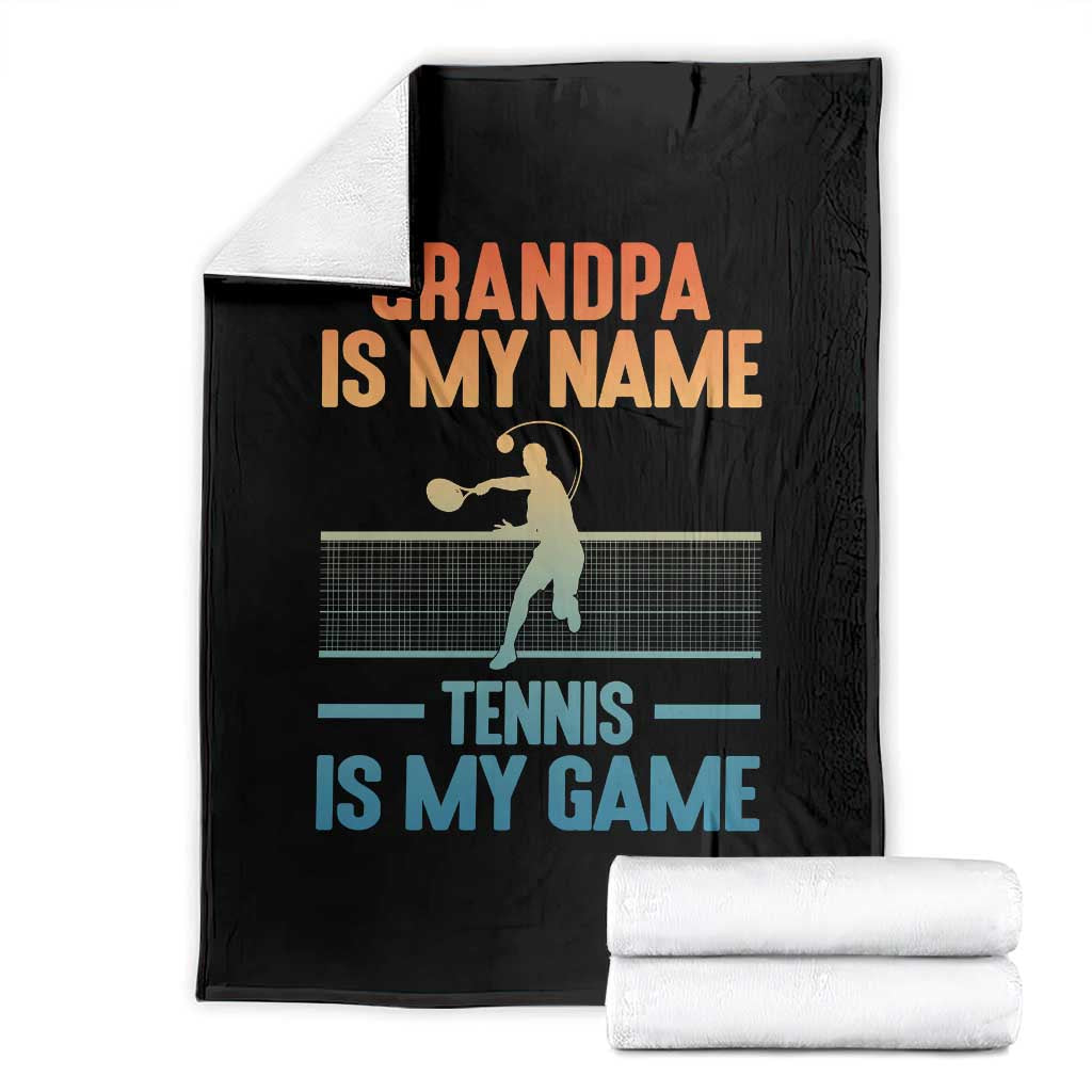 Funny Grandpa Tennis Quote Throw Blanket Tennis Is My Game TS12 Black Print Your Wear