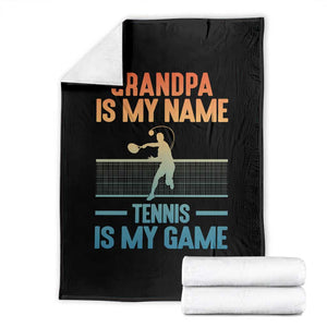 Funny Grandpa Tennis Quote Throw Blanket Tennis Is My Game TS12 Black Print Your Wear