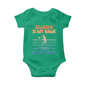 Funny Grandpa Tennis Quote Baby Onesie Tennis Is My Game TS12 Irish Green Print Your Wear