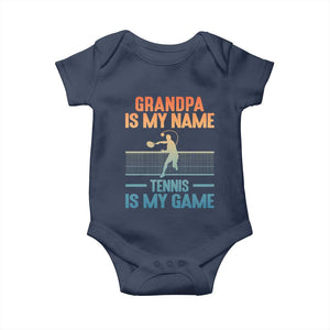 Funny Grandpa Tennis Quote Baby Onesie Tennis Is My Game TS12 Navy Print Your Wear