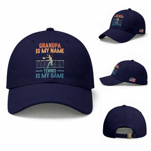 Funny Grandpa Tennis Quote Baseball Cap Tennis Is My Game TS12 Baseball Cap Universal Fit Dark Blue Print Your Wear