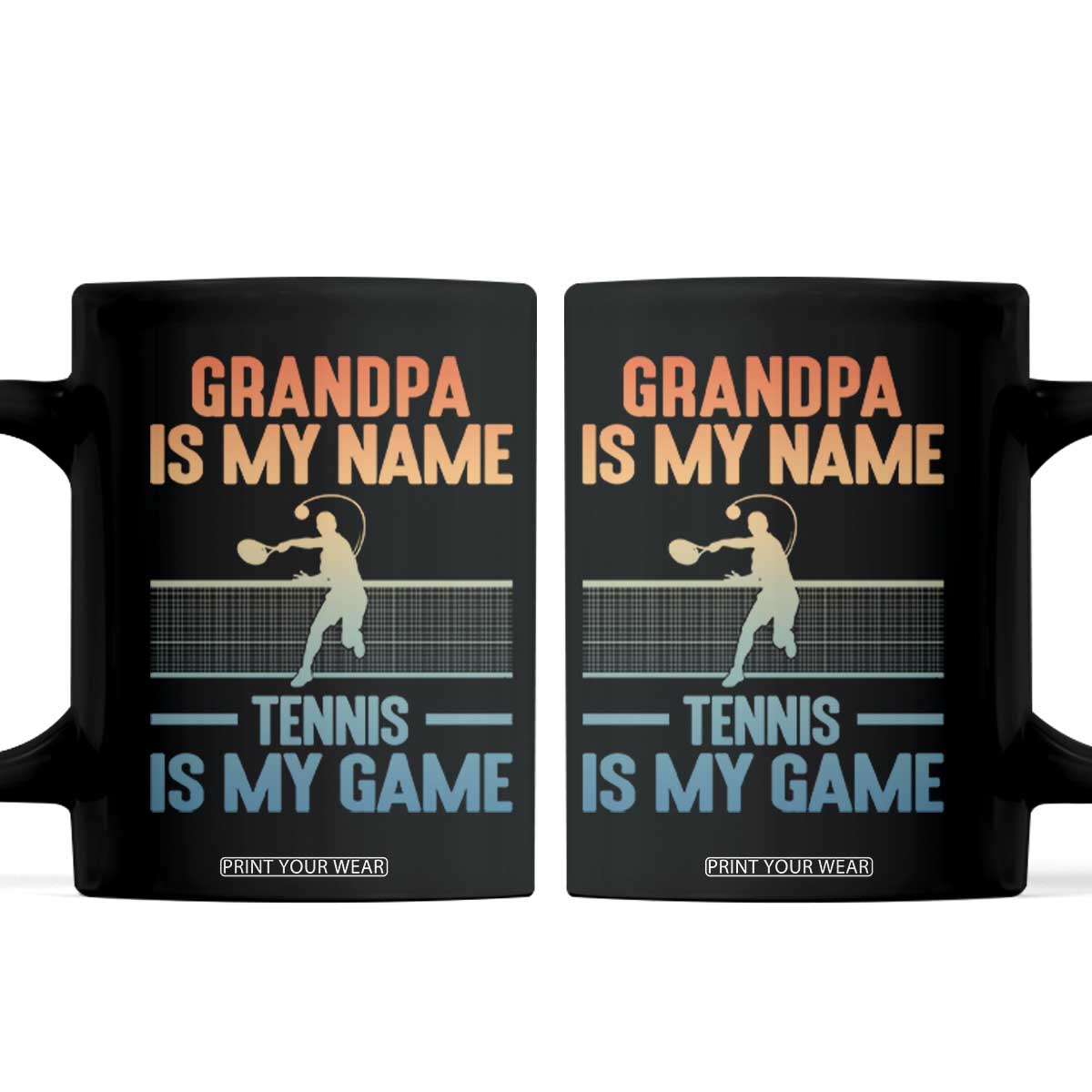 Funny Grandpa Tennis Quote Coffee Mug Tennis Is My Game TS12 Black Print Your Wear