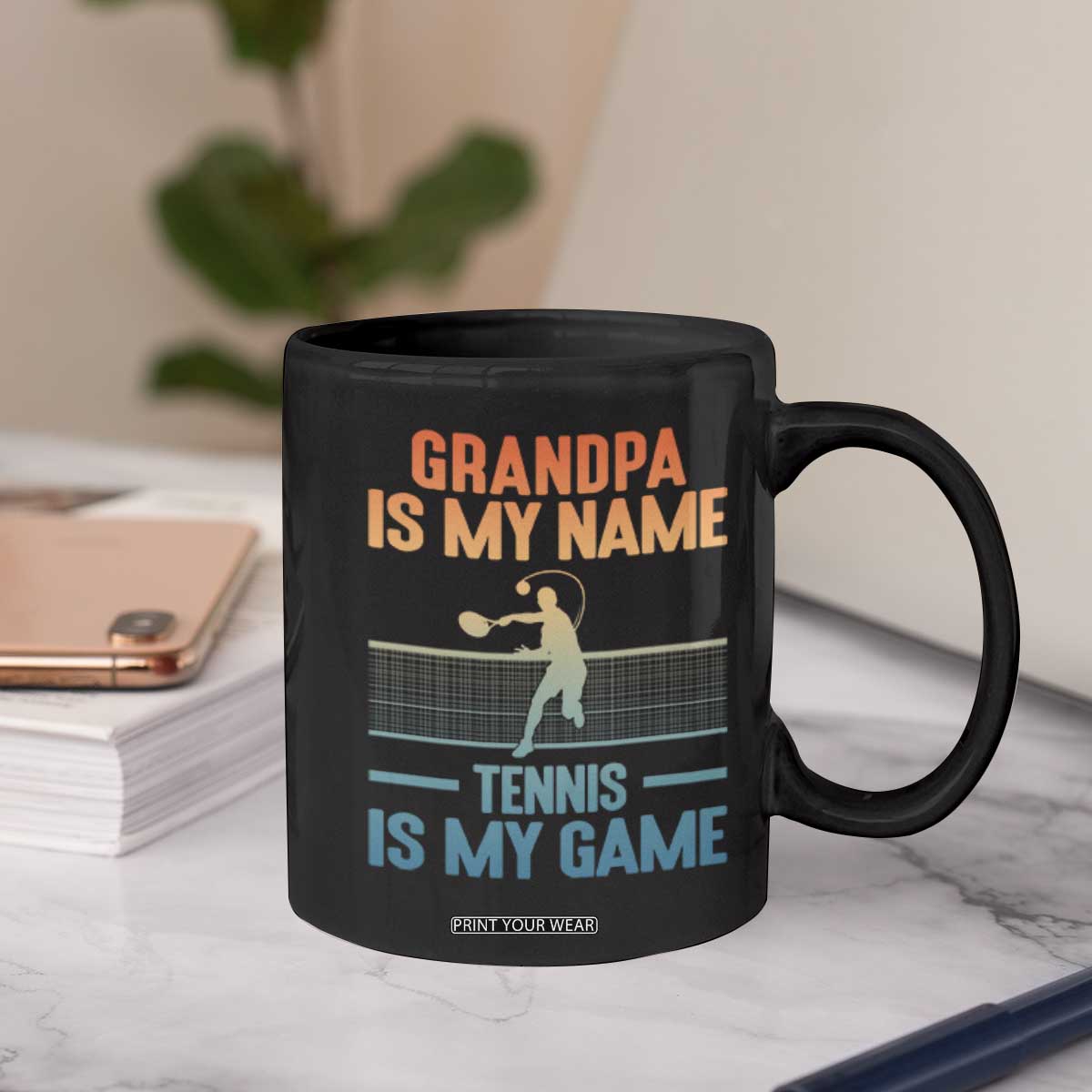 Funny Grandpa Tennis Quote Coffee Mug Tennis Is My Game TS12 Print Your Wear