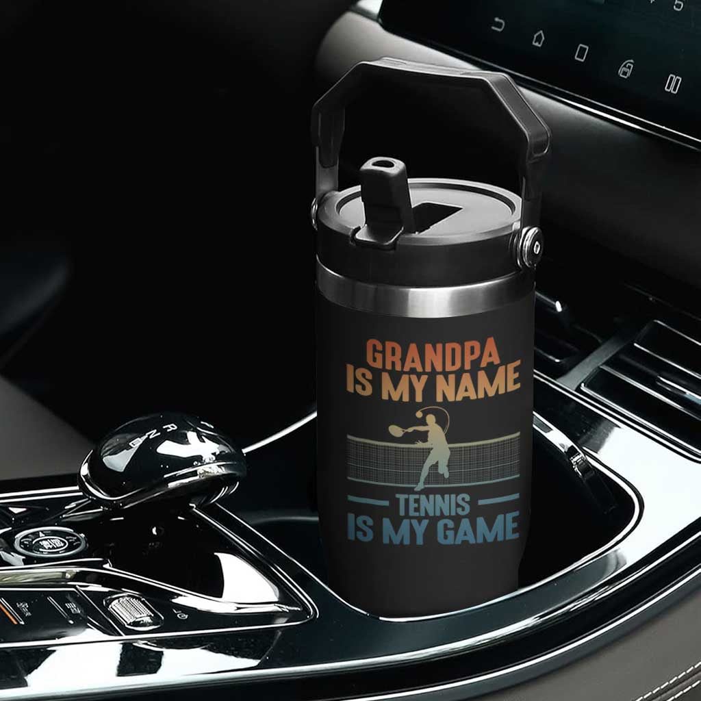 Funny Grandpa Tennis Quote Flip Straw Tumbler Tennis Is My Game TS12 Print Your Wear