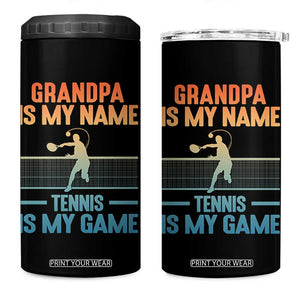 Funny Grandpa Tennis Quote 4 in 1 Can Cooler Tumbler Tennis Is My Game TS12 One Size: 16 oz Black Print Your Wear