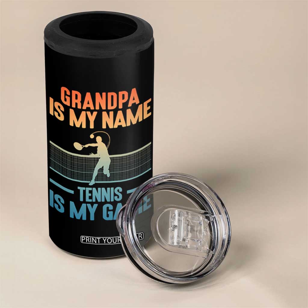 Funny Grandpa Tennis Quote 4 in 1 Can Cooler Tumbler Tennis Is My Game TS12 Print Your Wear