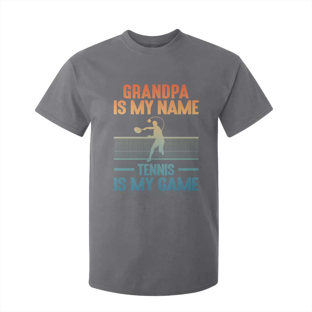 Funny Grandpa Tennis Quote T Shirt For Kid Tennis Is My Game TS12 Charcoal Print Your Wear