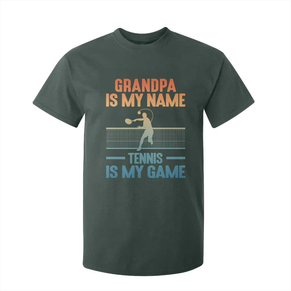 Funny Grandpa Tennis Quote T Shirt For Kid Tennis Is My Game TS12 Dark Forest Green Print Your Wear