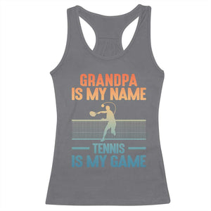 Funny Grandpa Tennis Quote Racerback Tank Top Tennis Is My Game TS12 Charcoal Print Your Wear