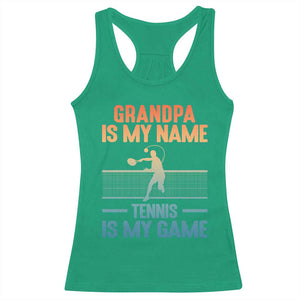 Funny Grandpa Tennis Quote Racerback Tank Top Tennis Is My Game TS12 Irish Green Print Your Wear