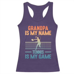 Funny Grandpa Tennis Quote Racerback Tank Top Tennis Is My Game TS12 Purple Print Your Wear