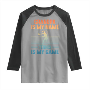 Funny Grandpa Tennis Quote Raglan Shirt Tennis Is My Game TS12 Sport Gray Black Print Your Wear