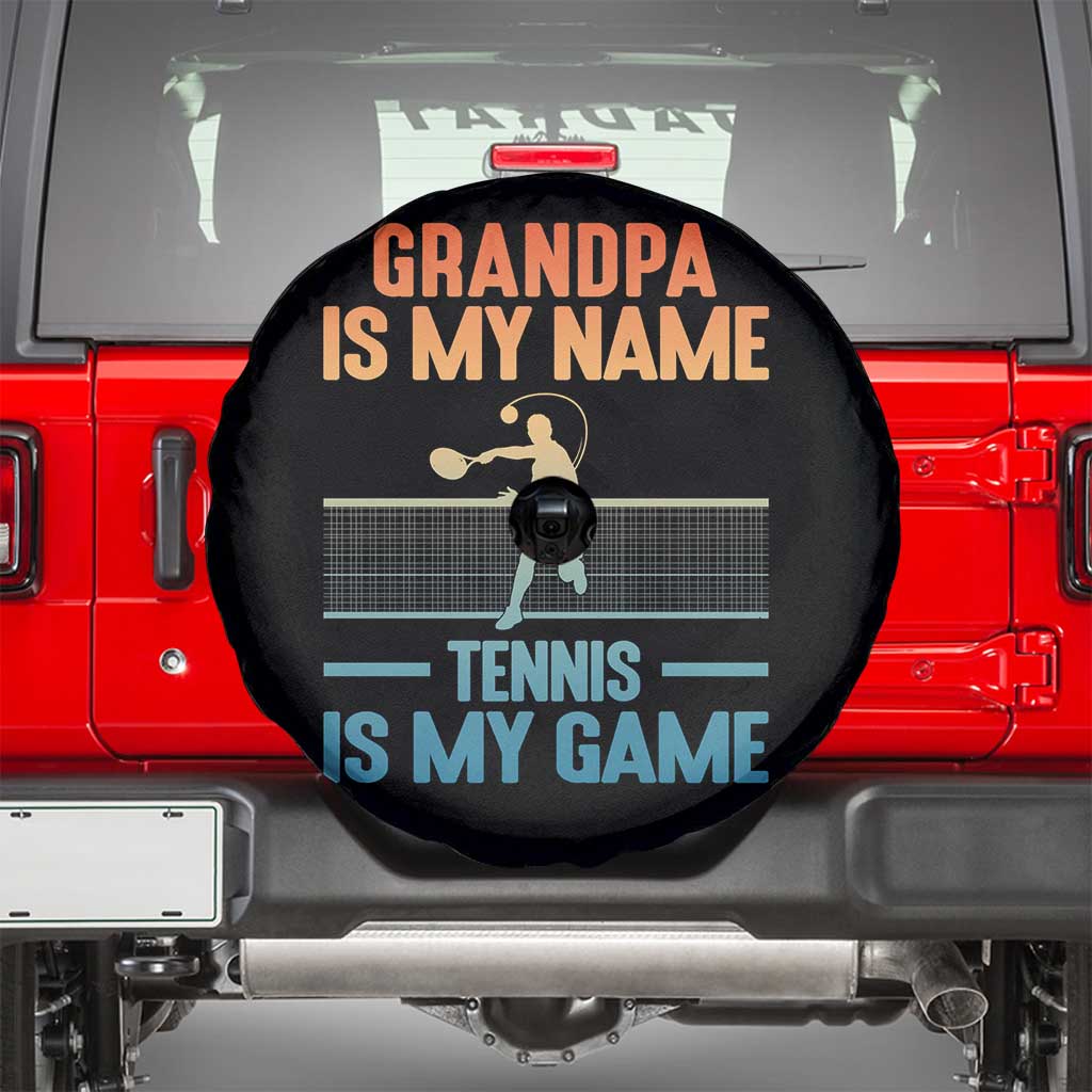Funny Grandpa Tennis Quote Spare Tire Cover Tennis Is My Game TS12 Black Print Your Wear