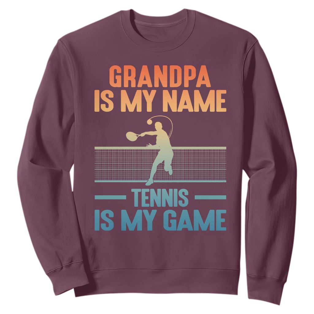 Funny Grandpa Tennis Quote Sweatshirt Tennis Is My Game TS12 Maroon Print Your Wear