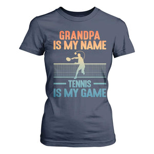 Funny Grandpa Tennis Quote T Shirt For Women Tennis Is My Game TS12 Navy Print Your Wear