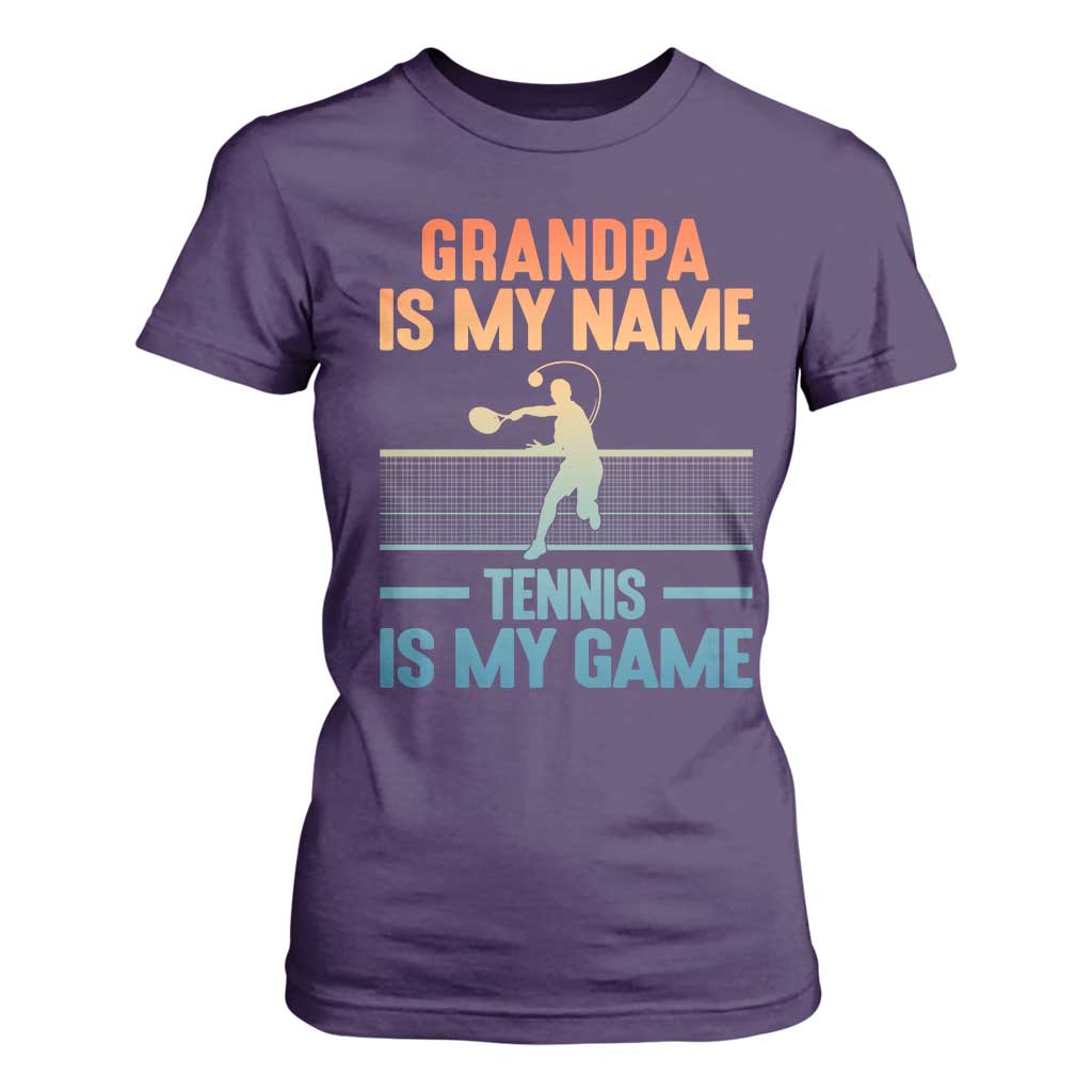 Funny Grandpa Tennis Quote T Shirt For Women Tennis Is My Game TS12 Purple Print Your Wear