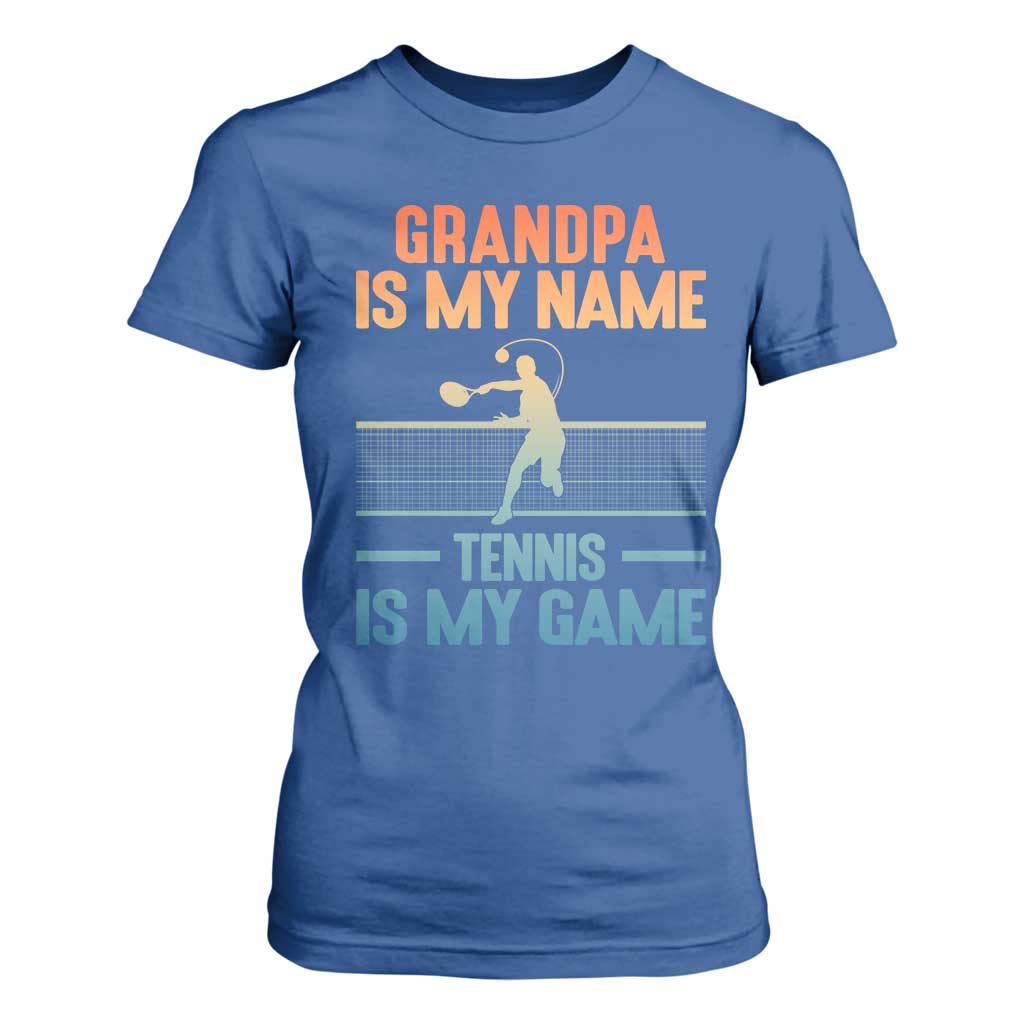 Funny Grandpa Tennis Quote T Shirt For Women Tennis Is My Game TS12 Royal Blue Print Your Wear