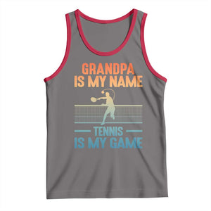 Funny Grandpa Tennis Quote Tank Top Tennis Is My Game TS12 Deep Heather Red Print Your Wear