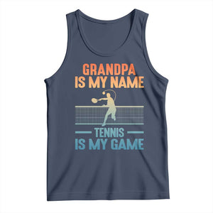 Funny Grandpa Tennis Quote Tank Top Tennis Is My Game TS12 Navy Print Your Wear