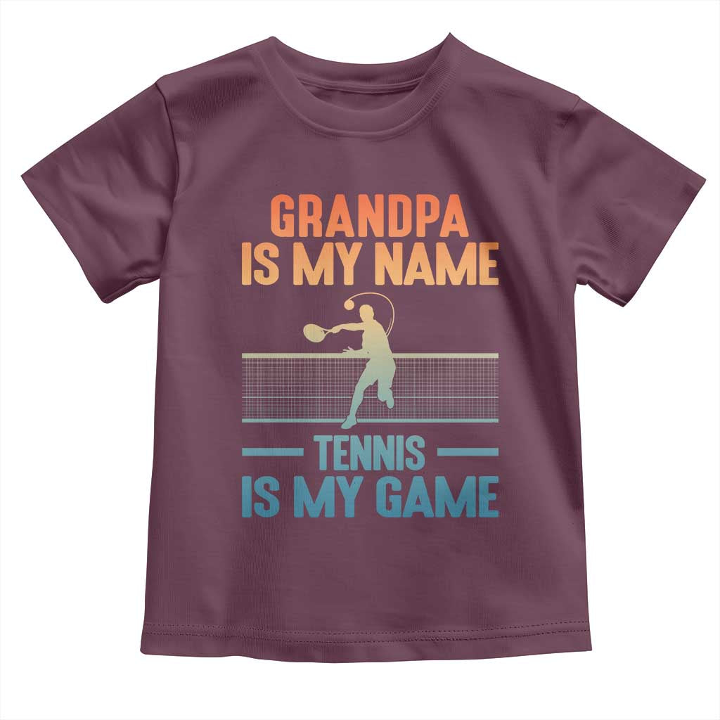 Funny Grandpa Tennis Quote Toddler T Shirt Tennis Is My Game TS12 Maroon Print Your Wear