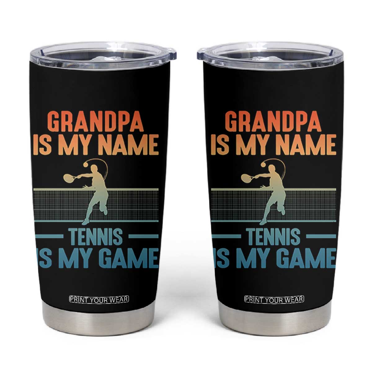 Funny Grandpa Tennis Quote Tumbler Cup Tennis Is My Game TS12 Black Print Your Wear
