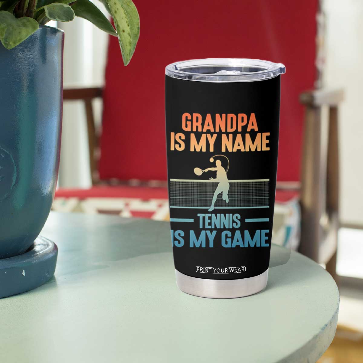 Funny Grandpa Tennis Quote Tumbler Cup Tennis Is My Game TS12 Print Your Wear
