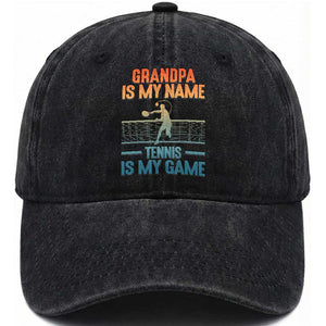 Funny Grandpa Tennis Quote Washed Cotton Baseball Cap Tennis Is My Game TS12 Print Your Wear