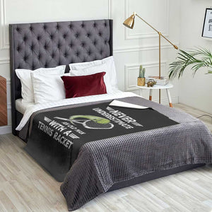 Never Underestimate An Old Man With A Tennis Racket Throw Blanket Funny Tennis Fan TS12 Print Your Wear