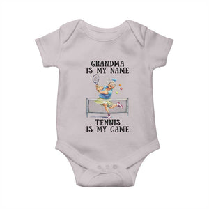 Funny Tennis Quote Baby Onesie Grandma Is My Name Tennis Is My Game TS12 Ice Gray Print Your Wear