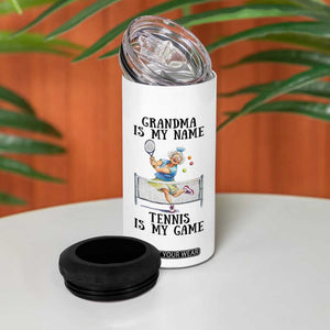Funny Tennis Quote 4 in 1 Can Cooler Tumbler Grandma Is My Name Tennis Is My Game TS12 Print Your Wear