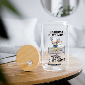 Funny Tennis Quote Glass Can Grandma Is My Name Tennis Is My Game TS12 Print Your Wear