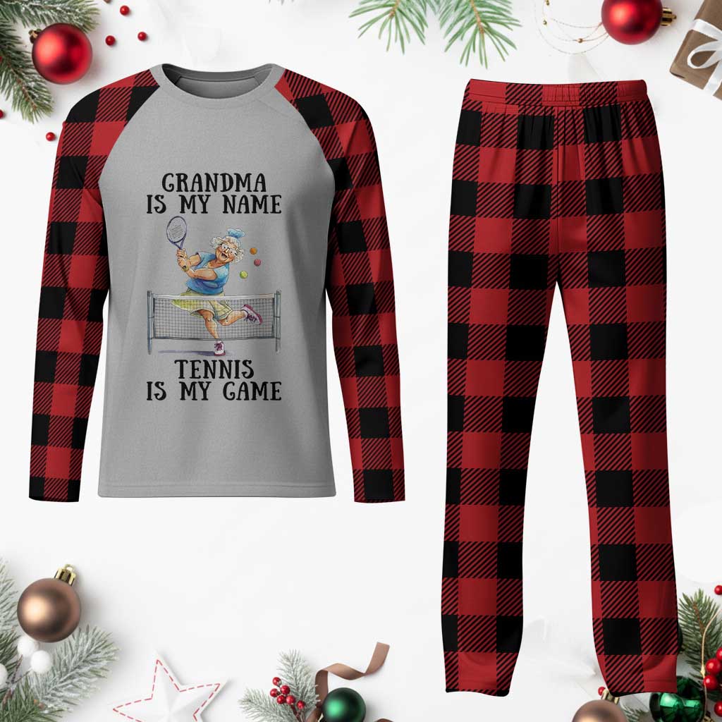 Funny Tennis Quote Plaid Pajama Set Grandma Is My Name Tennis Is My Game TS12 Buffalo Plaid Print Your Wear