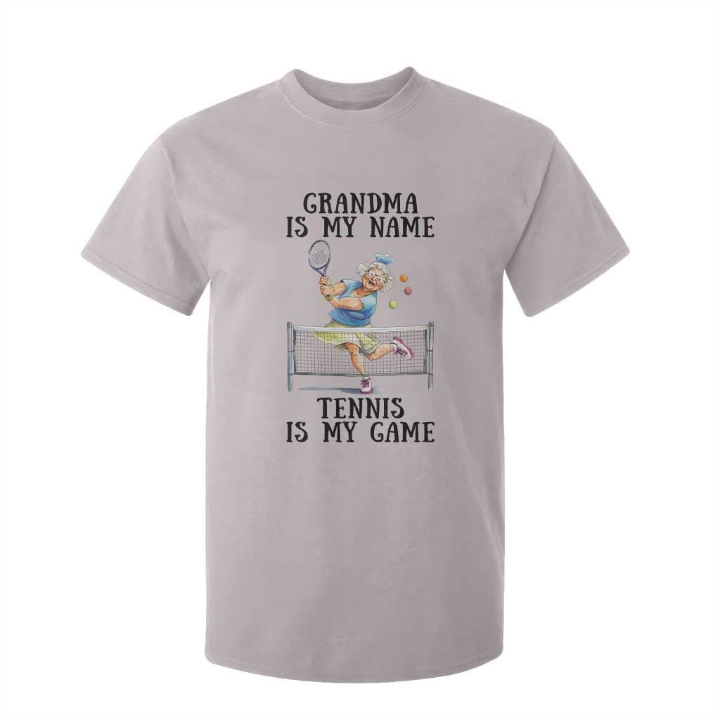 Funny Tennis Quote T Shirt For Kid Grandma Is My Name Tennis Is My Game TS12 Ice Gray Print Your Wear