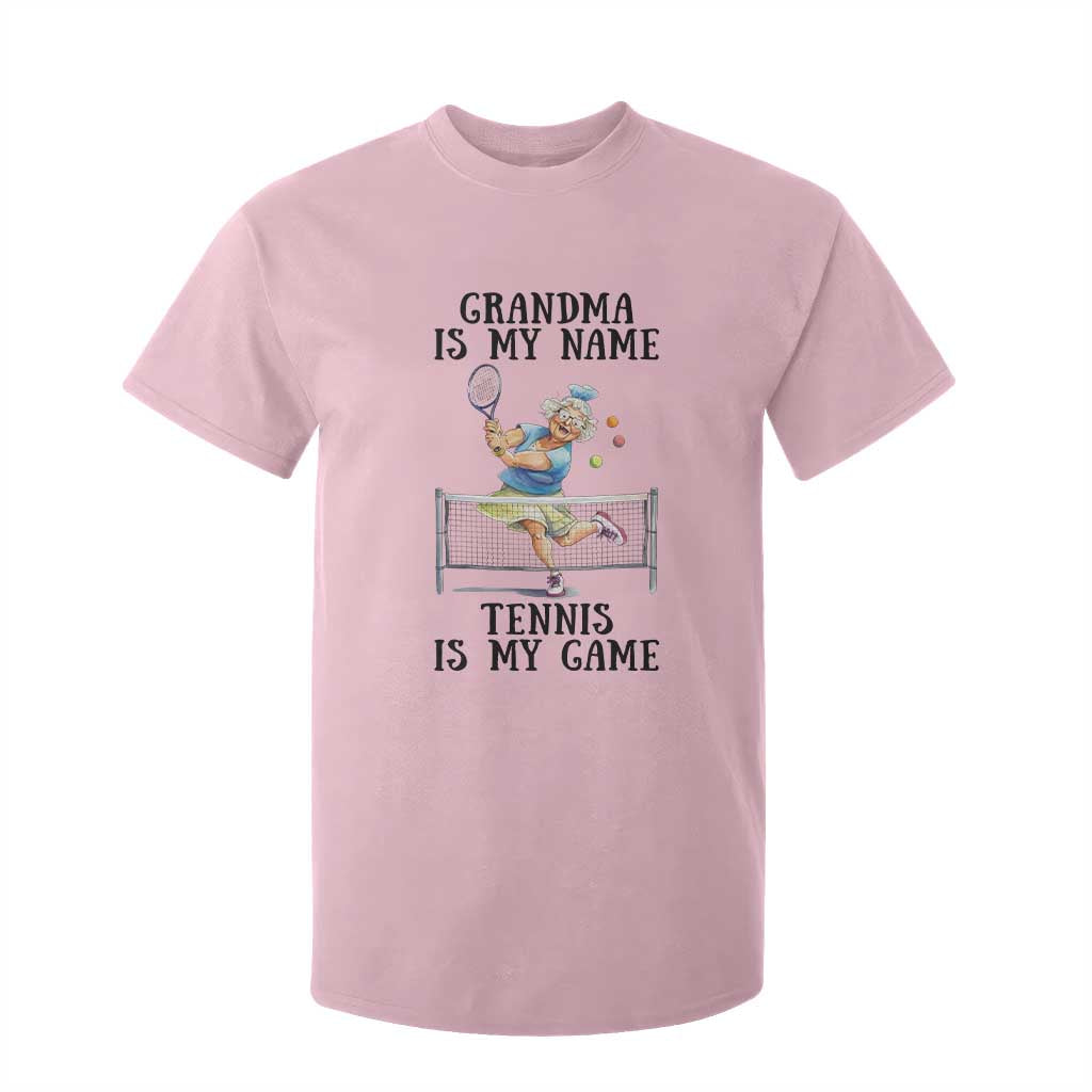 Funny Tennis Quote T Shirt For Kid Grandma Is My Name Tennis Is My Game TS12 Light Pink Print Your Wear