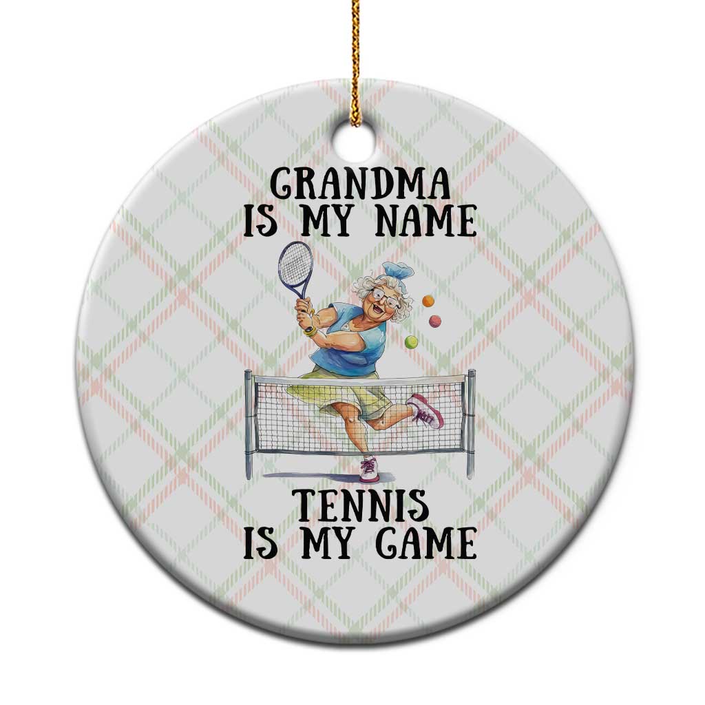 Funny Tennis Quote Ceramic Ornament Grandma Is My Name Tennis Is My Game TS12 1pc Christmas Plaid Print Your Wear