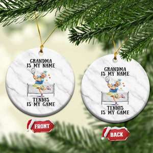 Funny Tennis Quote Ceramic Ornament Grandma Is My Name Tennis Is My Game TS12 1pc White Marble Print Your Wear