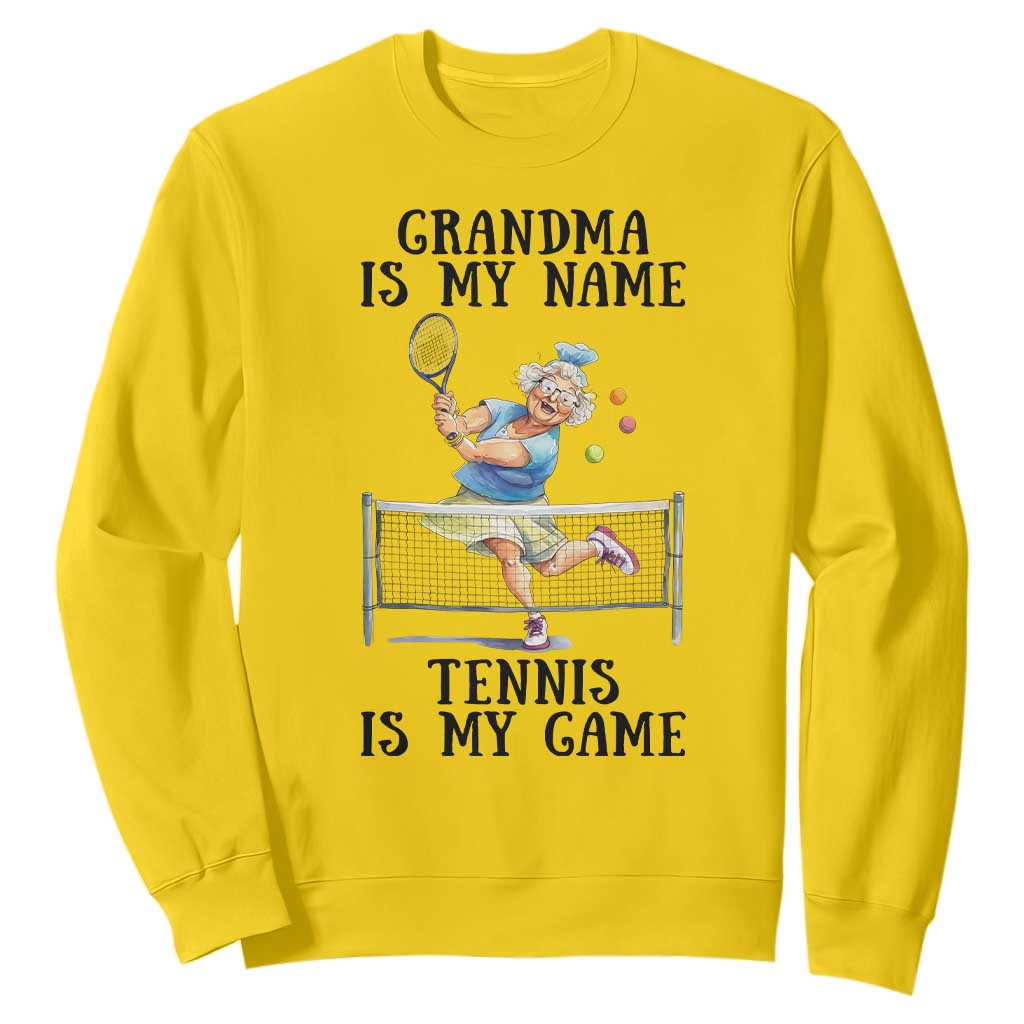 Funny Tennis Quote Sweatshirt Grandma Is My Name Tennis Is My Game TS12 Daisy Print Your Wear