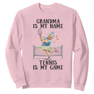 Funny Tennis Quote Sweatshirt Grandma Is My Name Tennis Is My Game TS12 Light Pink Print Your Wear