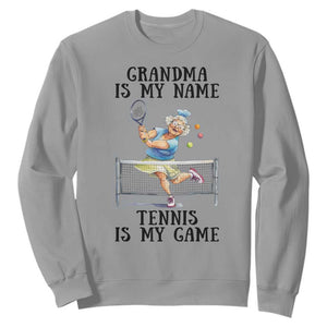 Funny Tennis Quote Sweatshirt Grandma Is My Name Tennis Is My Game TS12 Sport Gray Print Your Wear