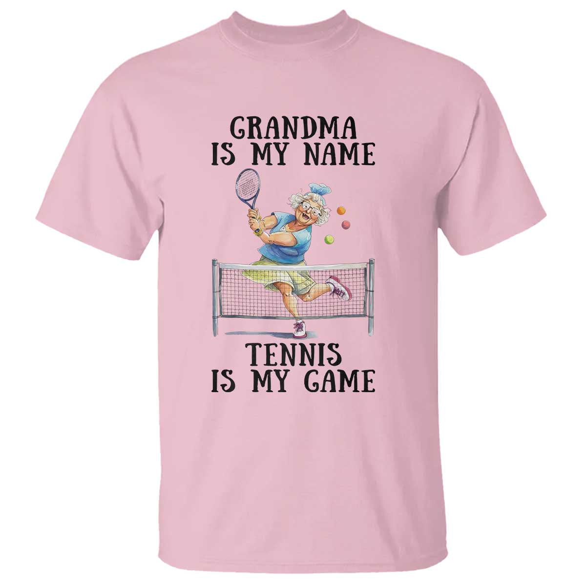 Funny Tennis Quote T Shirt Grandma Is My Name Tennis Is My Game TS12 Light Pink Print Your Wear