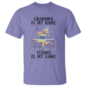 Funny Tennis Quote T Shirt Grandma Is My Name Tennis Is My Game TS12 Violet Print Your Wear