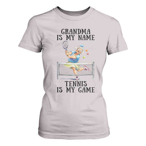Funny Tennis Quote T Shirt For Women Grandma Is My Name Tennis Is My Game TS12 Ice Gray Print Your Wear