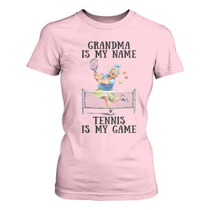 Funny Tennis Quote T Shirt For Women Grandma Is My Name Tennis Is My Game TS12 Light Pink Print Your Wear