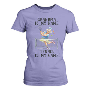 Funny Tennis Quote T Shirt For Women Grandma Is My Name Tennis Is My Game TS12 Violet Print Your Wear